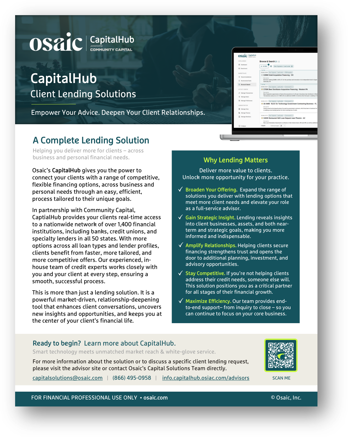 Osaic CapitalHub - Advisor Overview Osaic CapitalHub - Advisor Overview