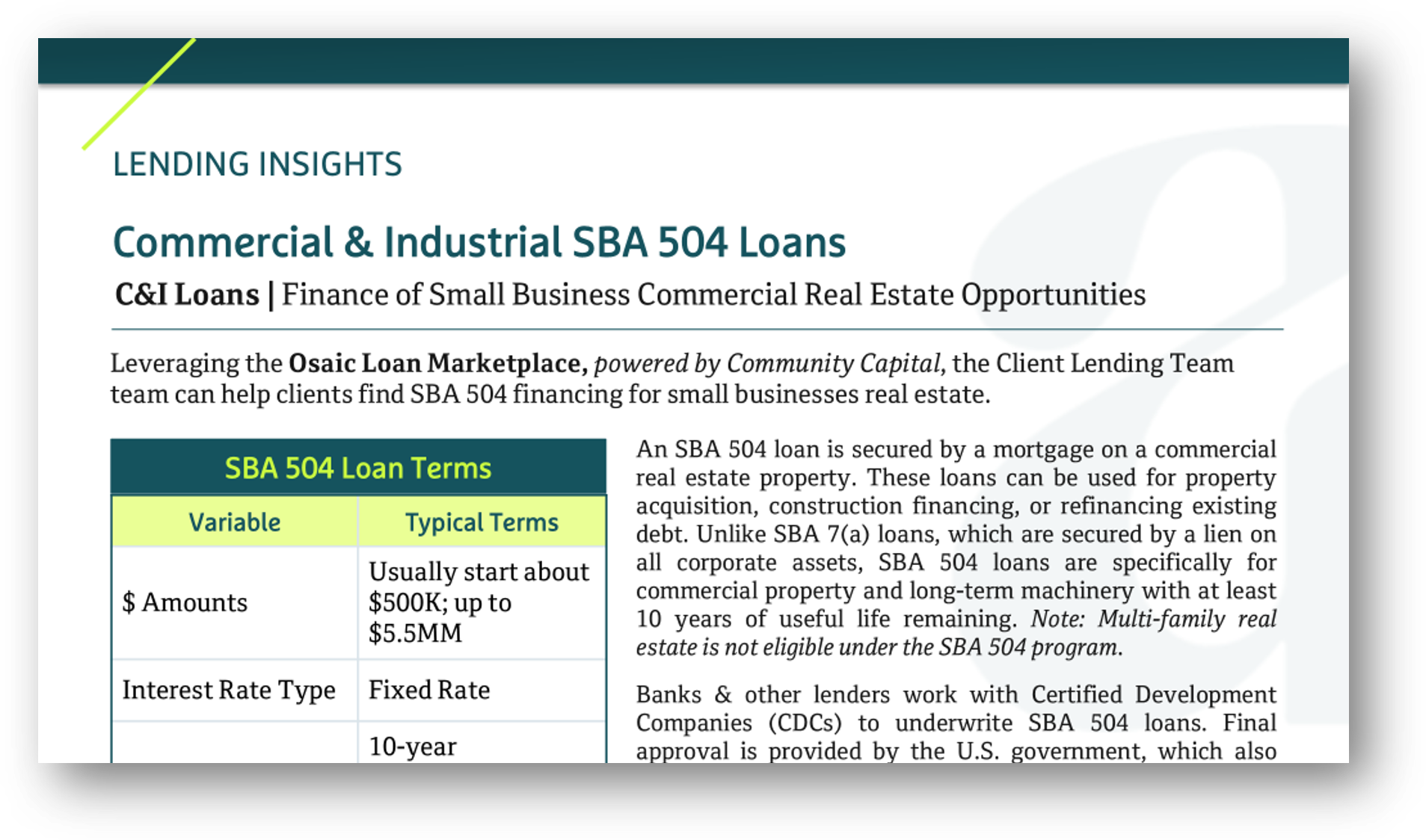 Osaic - SBA504 Education